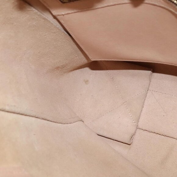 CELINE Vertical Cavas Hand Bag Leather 2way Pink Gold Auth sw418 - Picture 13 of 16